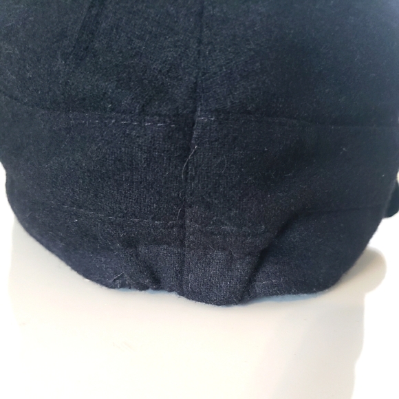 D&Y Black Bowed Cap 30%Wool 70%Poyester Elastic Back Fall Winter Woman - Picture 4 of 8